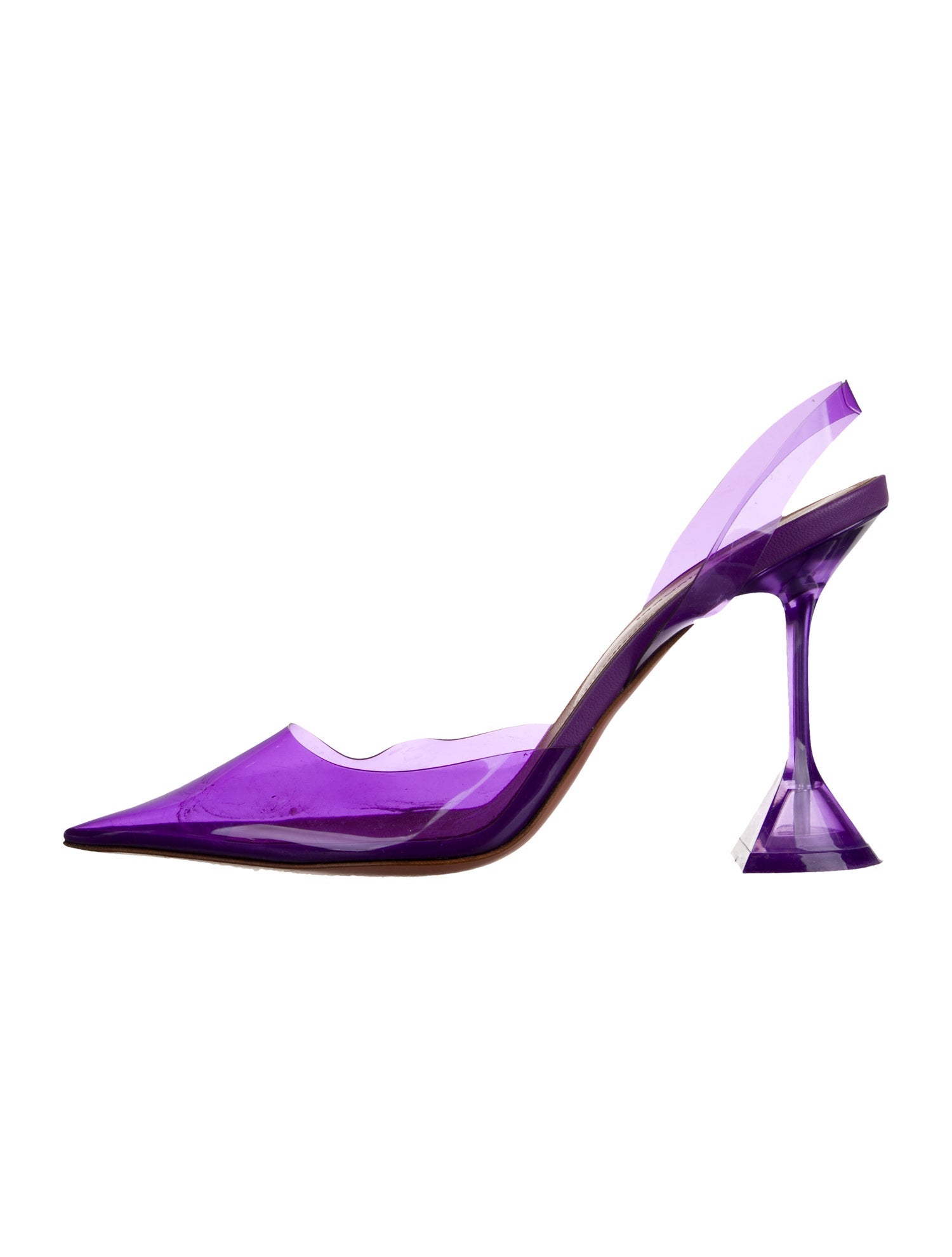 Amina Muaddi Holli Glass PVC Slingback Pumps