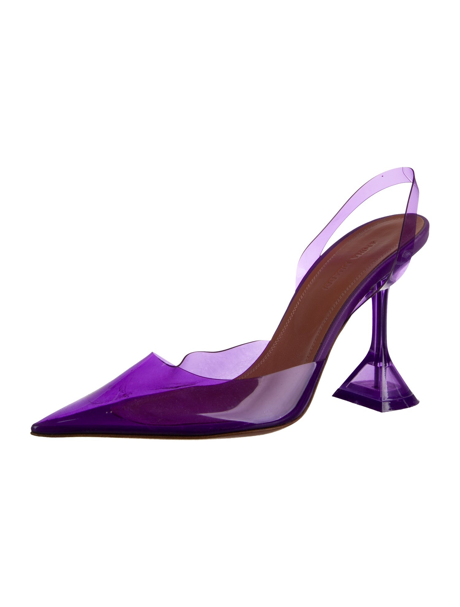 Amina Muaddi Holli Glass PVC Slingback Pumps
