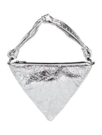 Amina Muaddi Leather Top Handle Bag Small