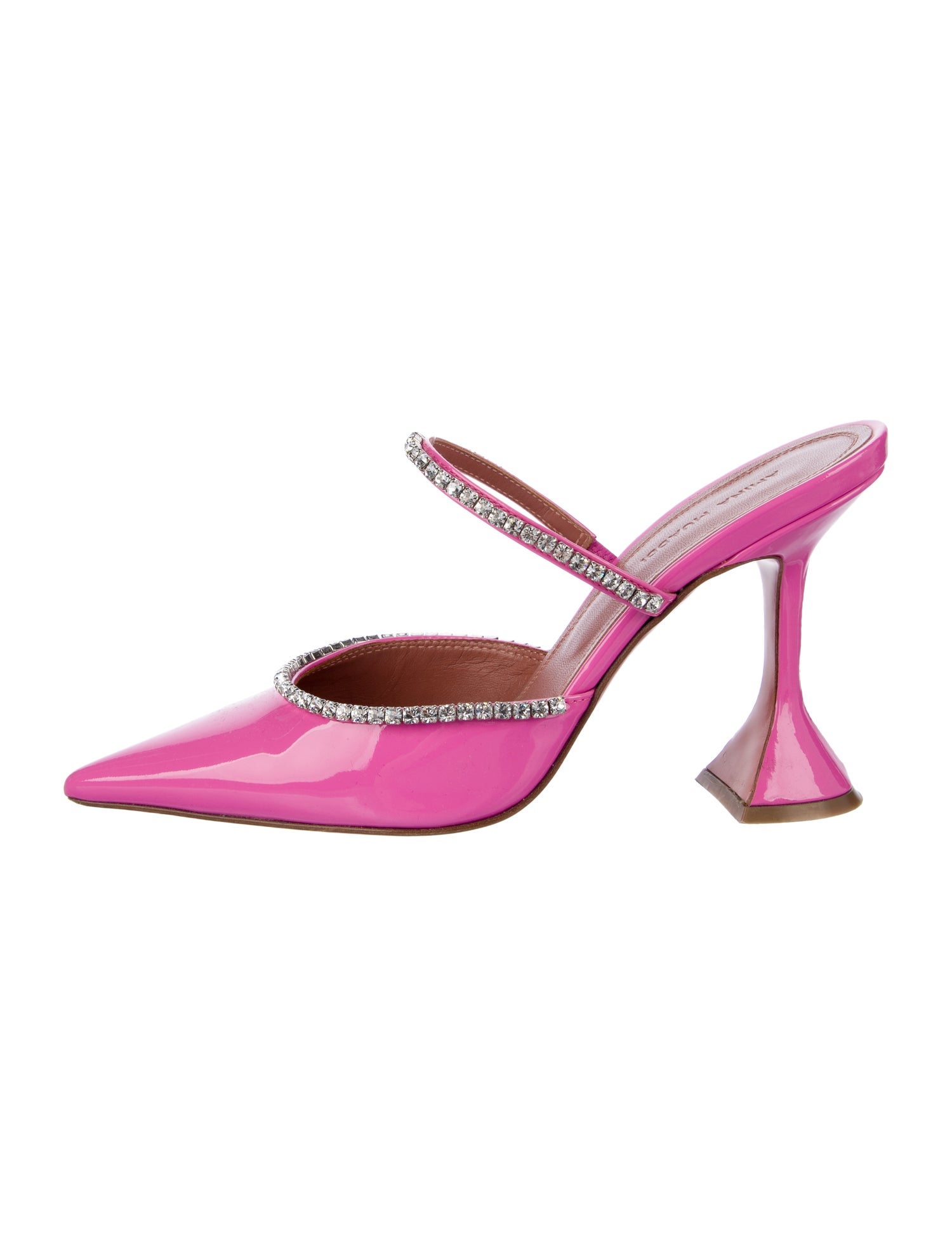 Amina Muaddi Gilda Patent Leather Slides