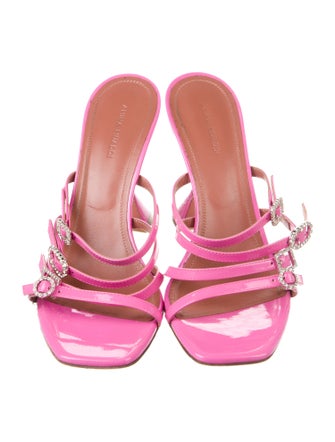 Amina Muaddi Robyn Leather Slides