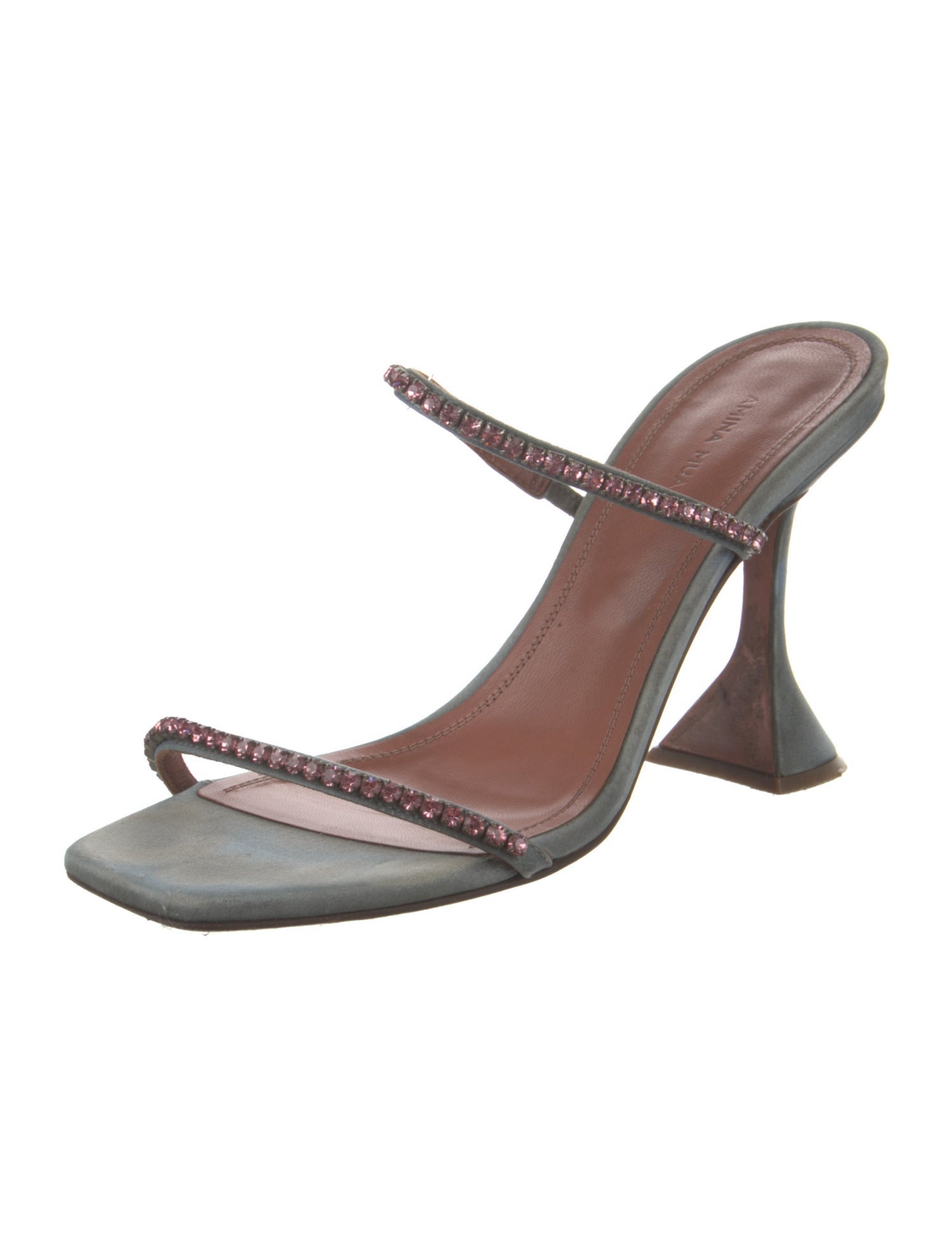 Amina Muaddi Gilda Satin Slides