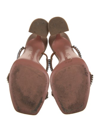 Amina Muaddi Satin Crystal Embellishments Slides