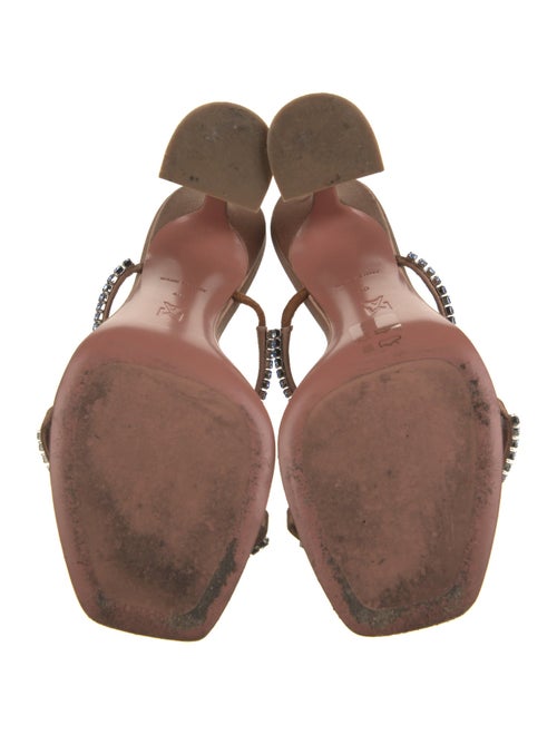 Amina Muaddi Satin Crystal Embellishments Slides