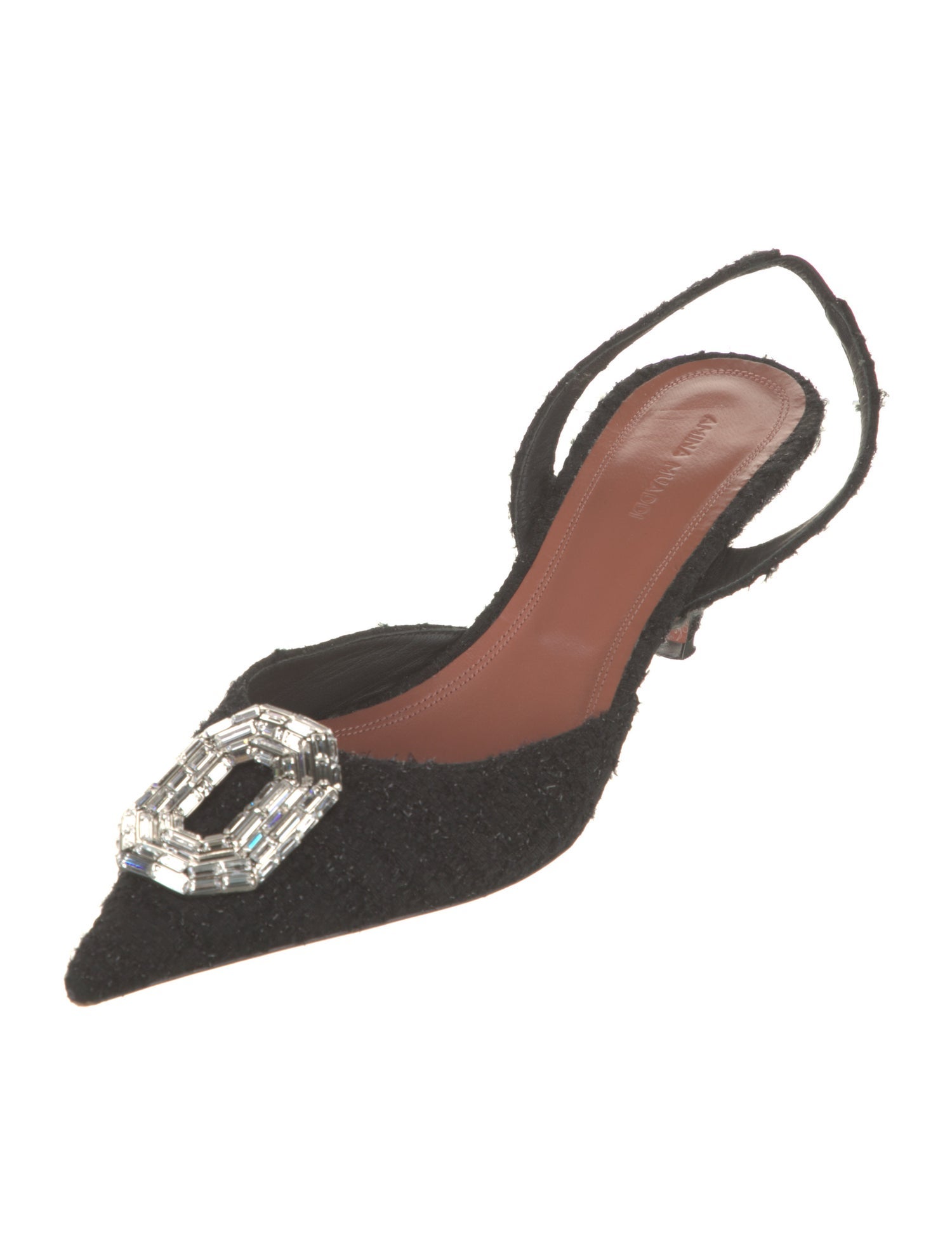 Amina Muaddi Camelia Tweed Slingback Pumps