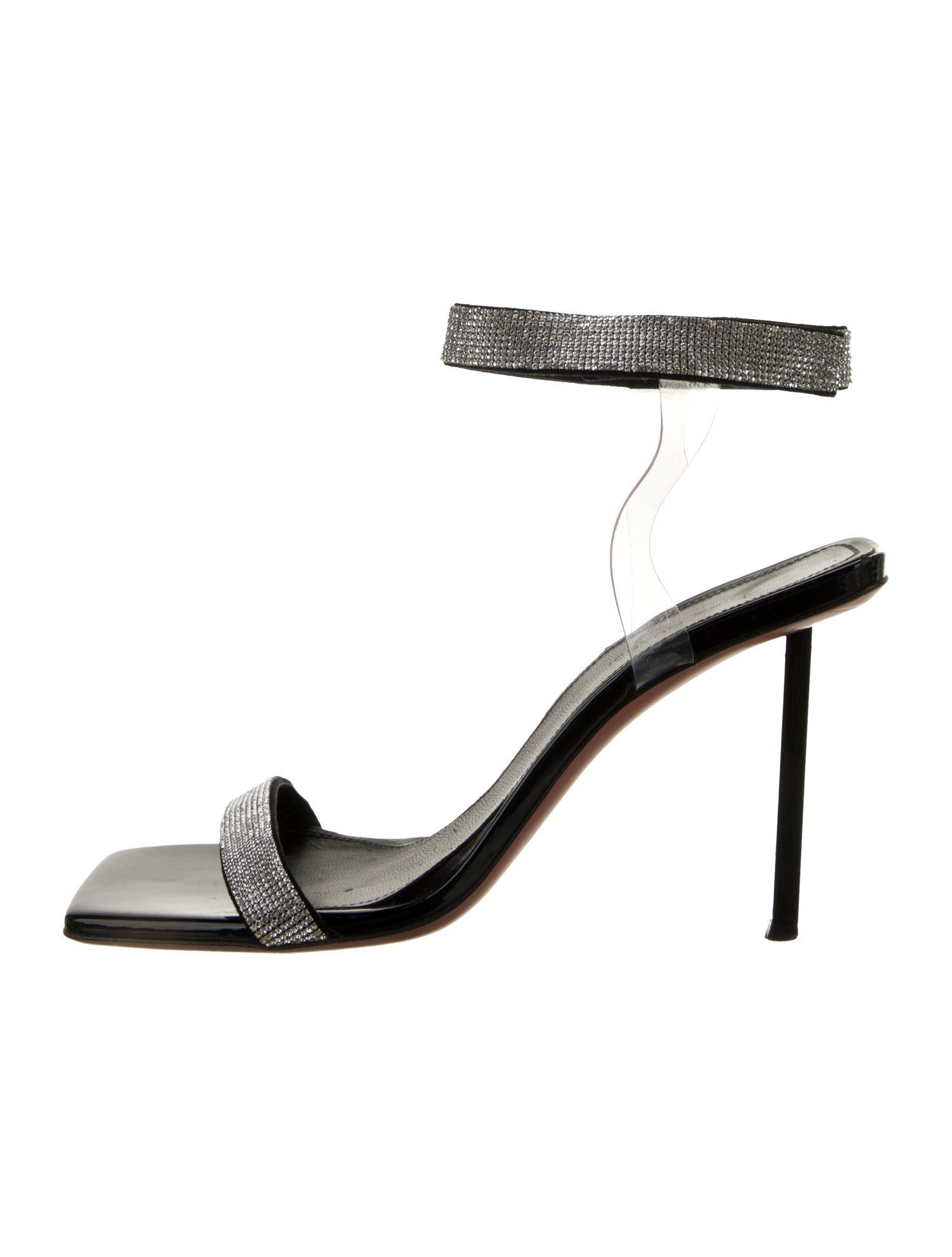 Amina Muaddi Rih Patent Leather Sandals