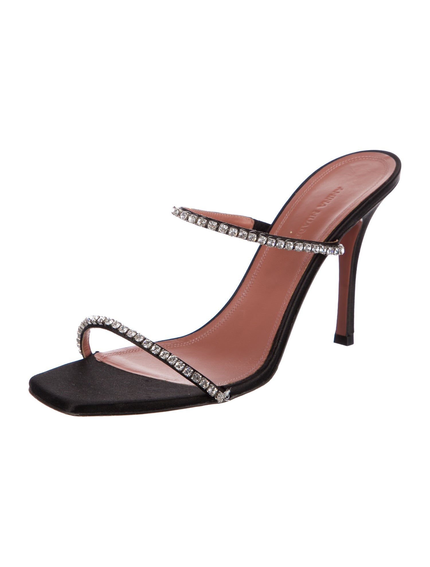 Amina Muaddi Gilda Satin Slides