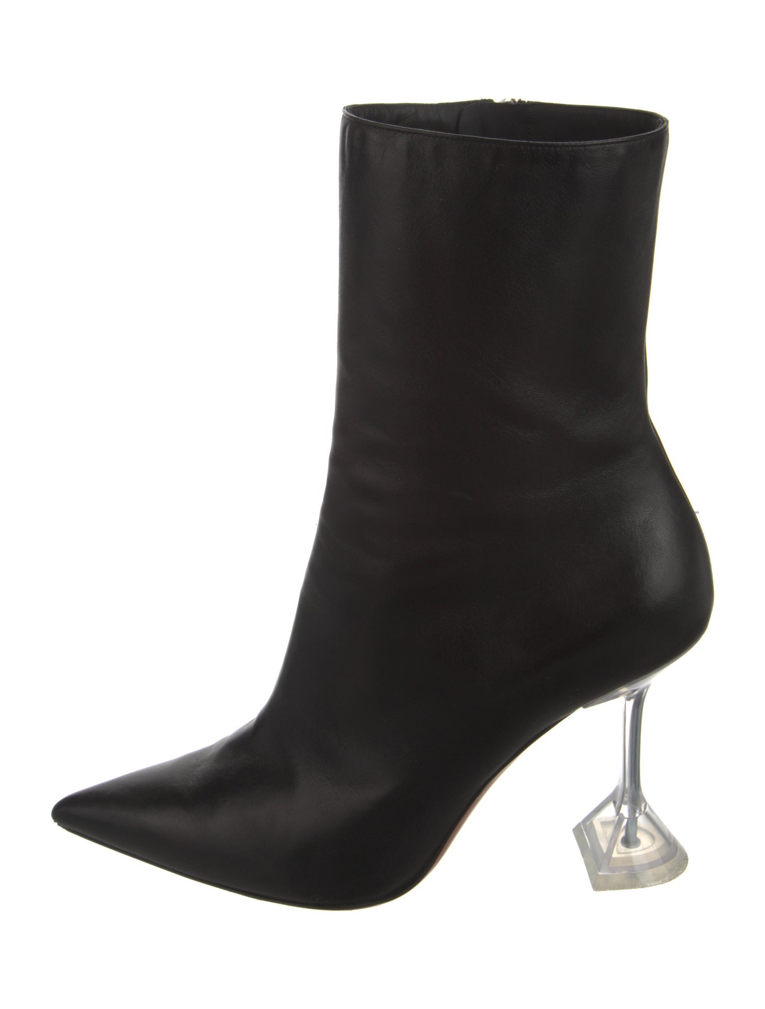 Amina Muaddi Giorgia Leather Sock Boots