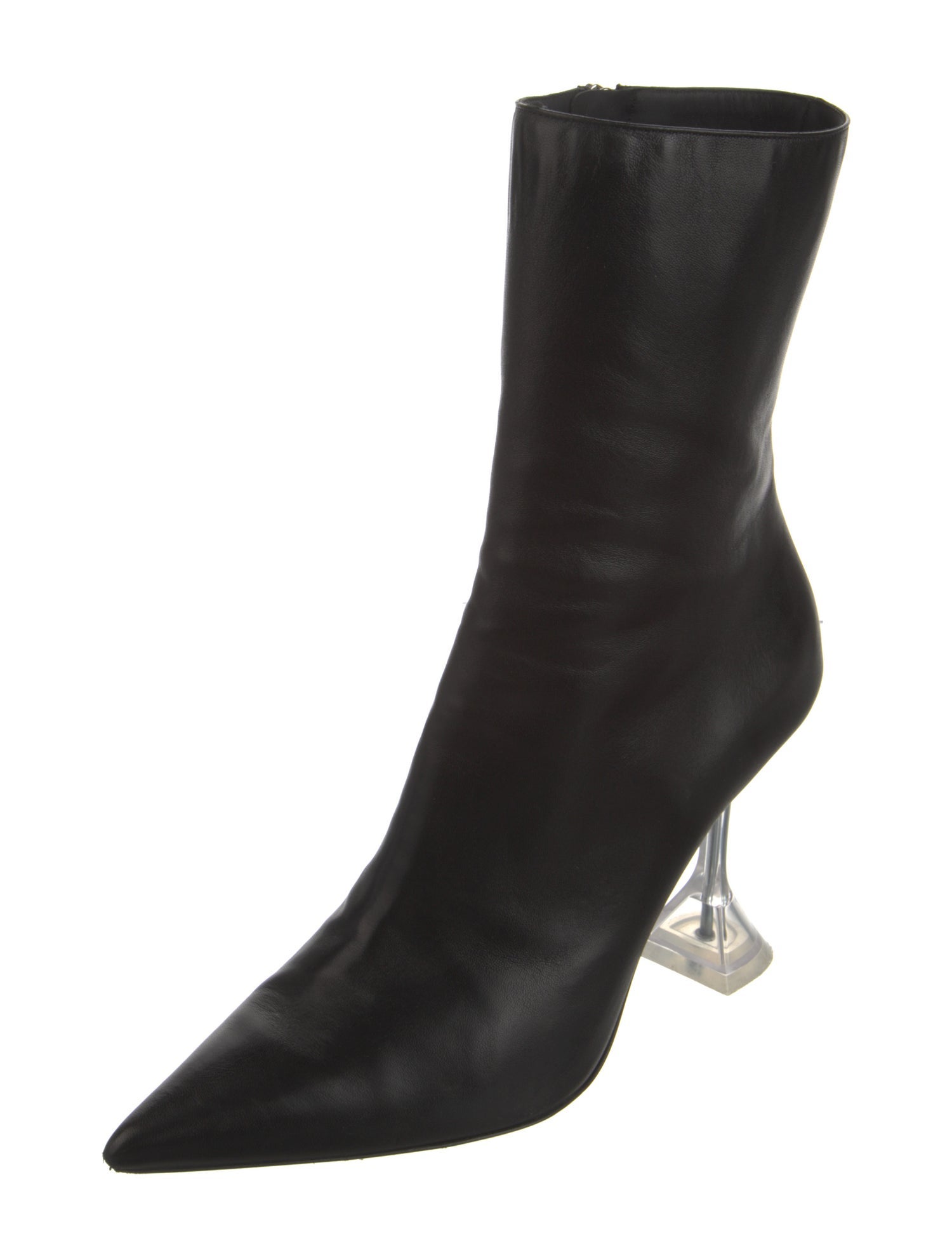 Amina Muaddi Giorgia Leather Sock Boots