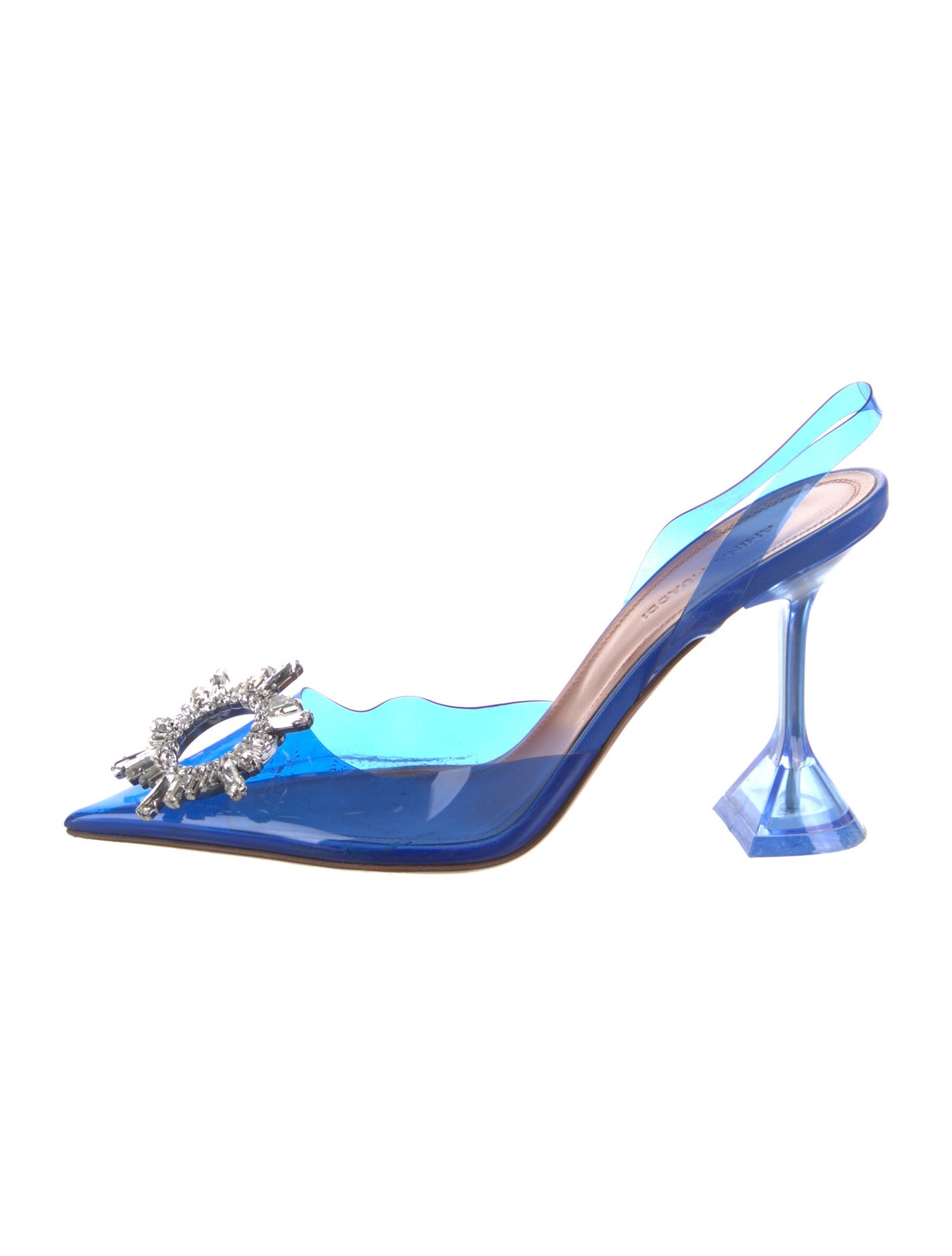 Amina Muaddi Begum Glass PVC Slingback Pumps