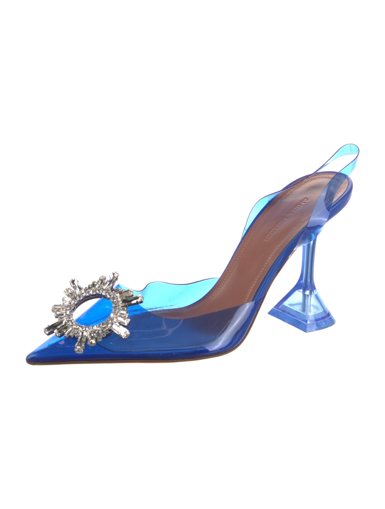 Amina Muaddi Begum Glass PVC Slingback Pumps