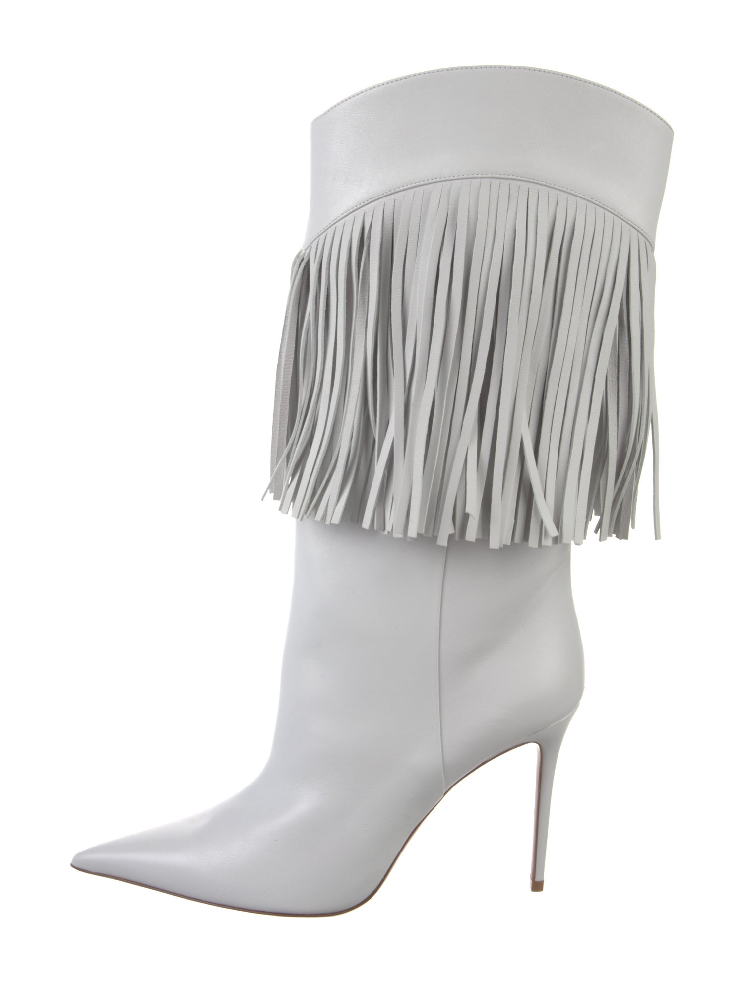 Amina Muaddi Lily Leather Western Boots