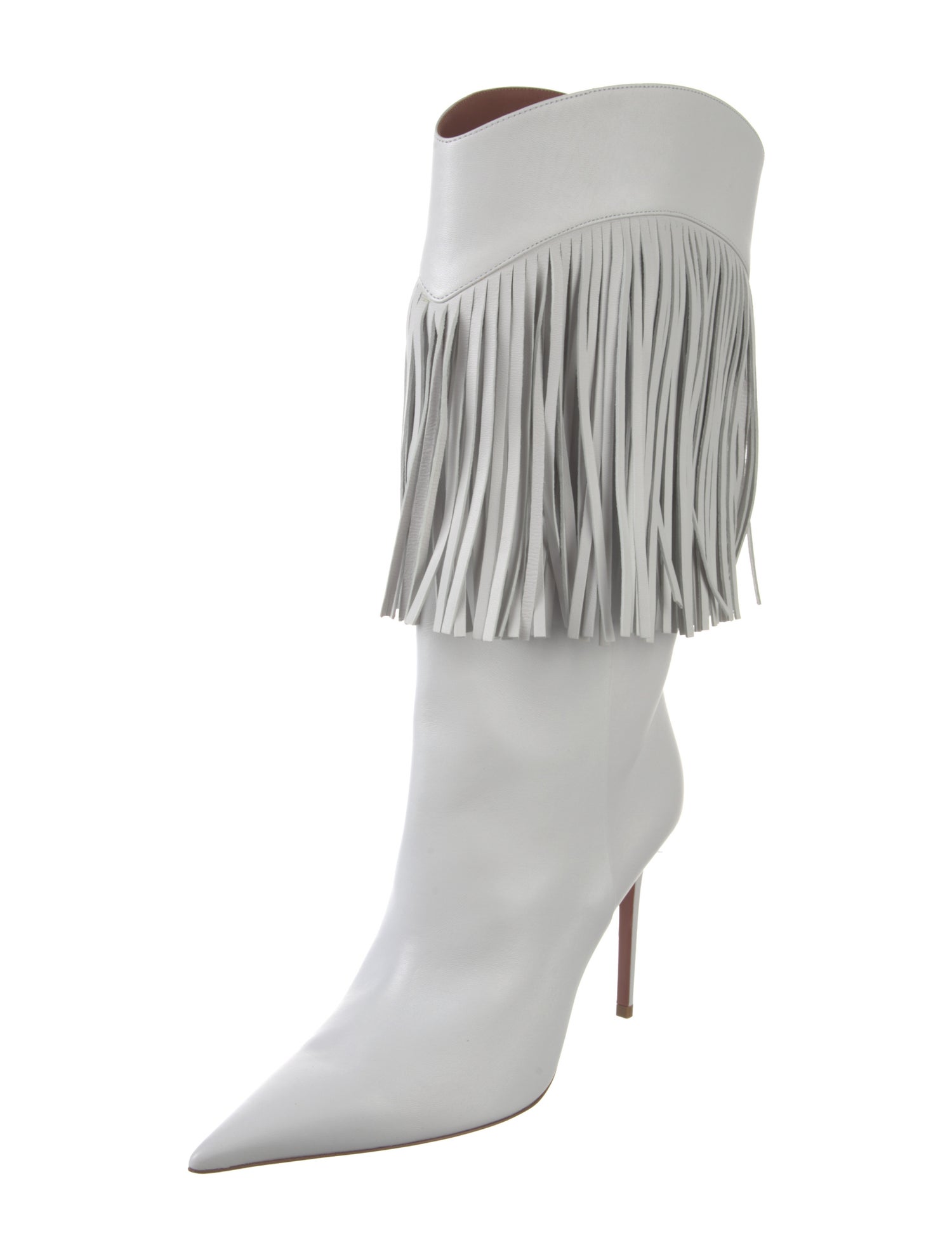 Amina Muaddi Lily Leather Western Boots