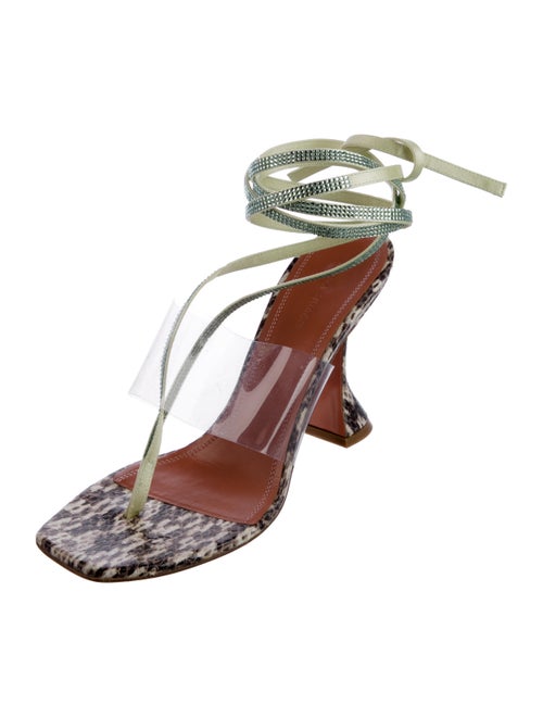 Amina Muaddi Zula Snakeskin Gladiator Sandals