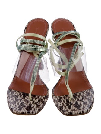 Amina Muaddi Zula Snakeskin Gladiator Sandals