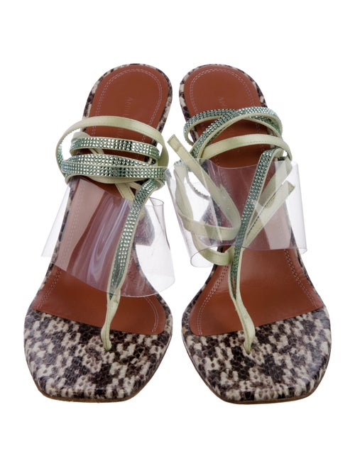 Amina Muaddi Zula Snakeskin Gladiator Sandals