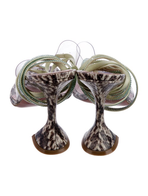 Amina Muaddi Zula Snakeskin Gladiator Sandals