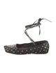 Amina Muaddi Leather Crystal Embellishments Ballet Flats