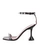 Amina Muaddi Patent Leather Crystal Embellishments Sandals