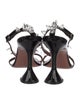 Amina Muaddi Patent Leather Crystal Embellishments Sandals