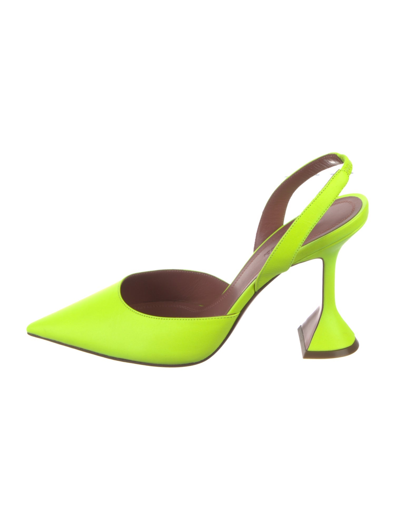 Amina Muaddi Satin Slingback Pumps