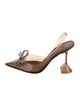 Amina Muaddi PVC Bow Accents Mules