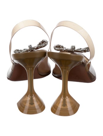 Amina Muaddi PVC Bow Accents Mules