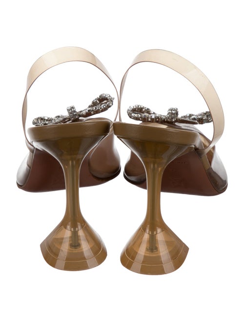 Amina Muaddi PVC Bow Accents Mules