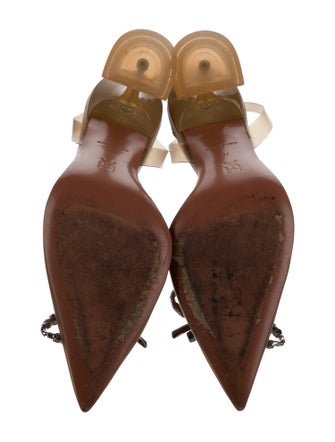 Amina Muaddi PVC Bow Accents Mules