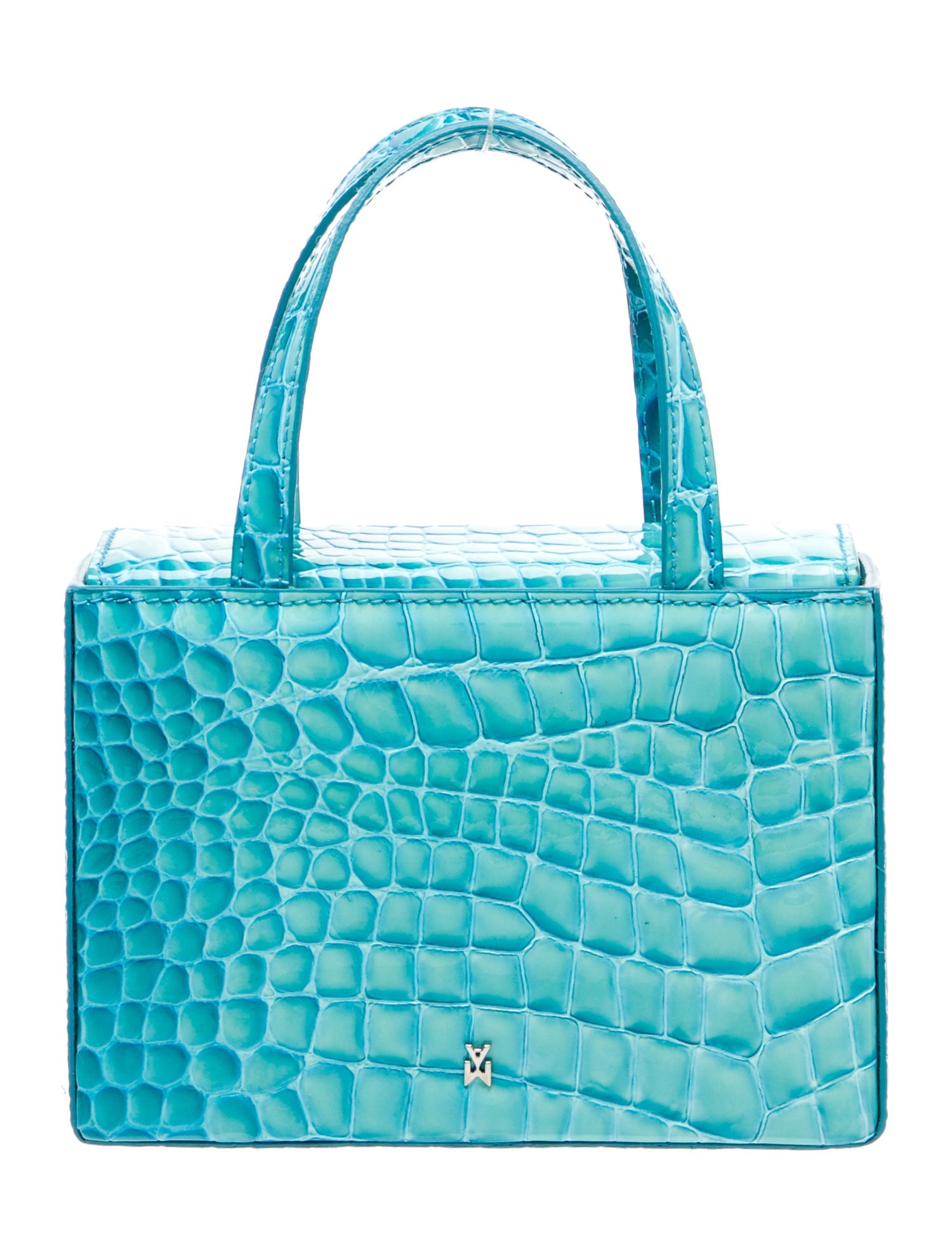 Amina Muaddi Patent Leather Top Handle Bag