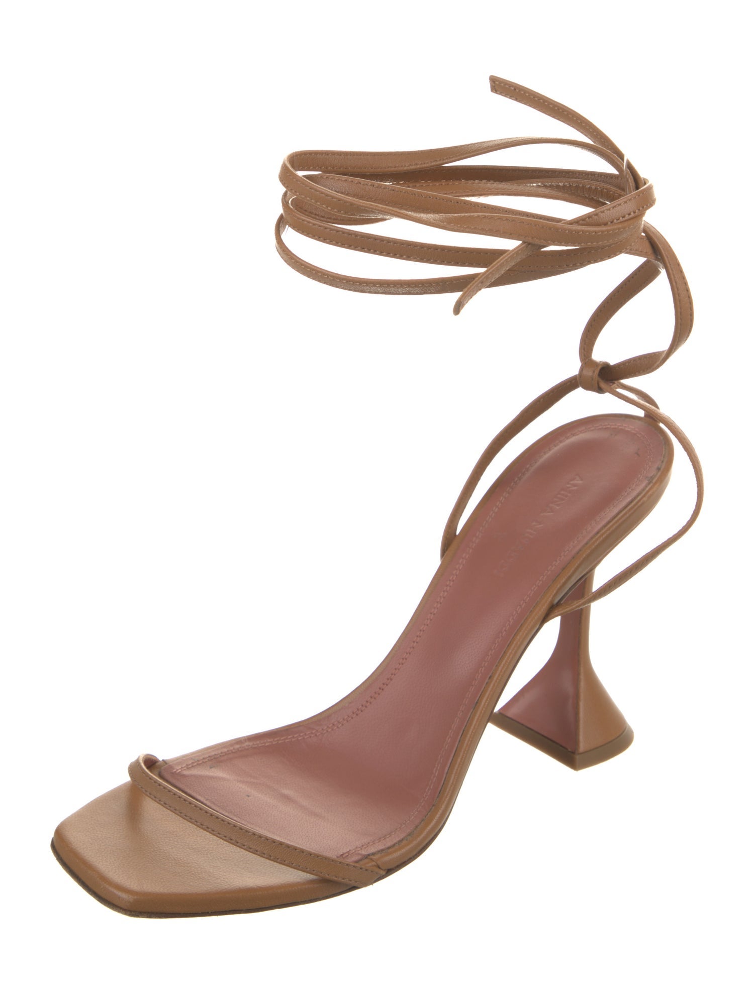 Amina Muaddi Leather Gladiator Sandals