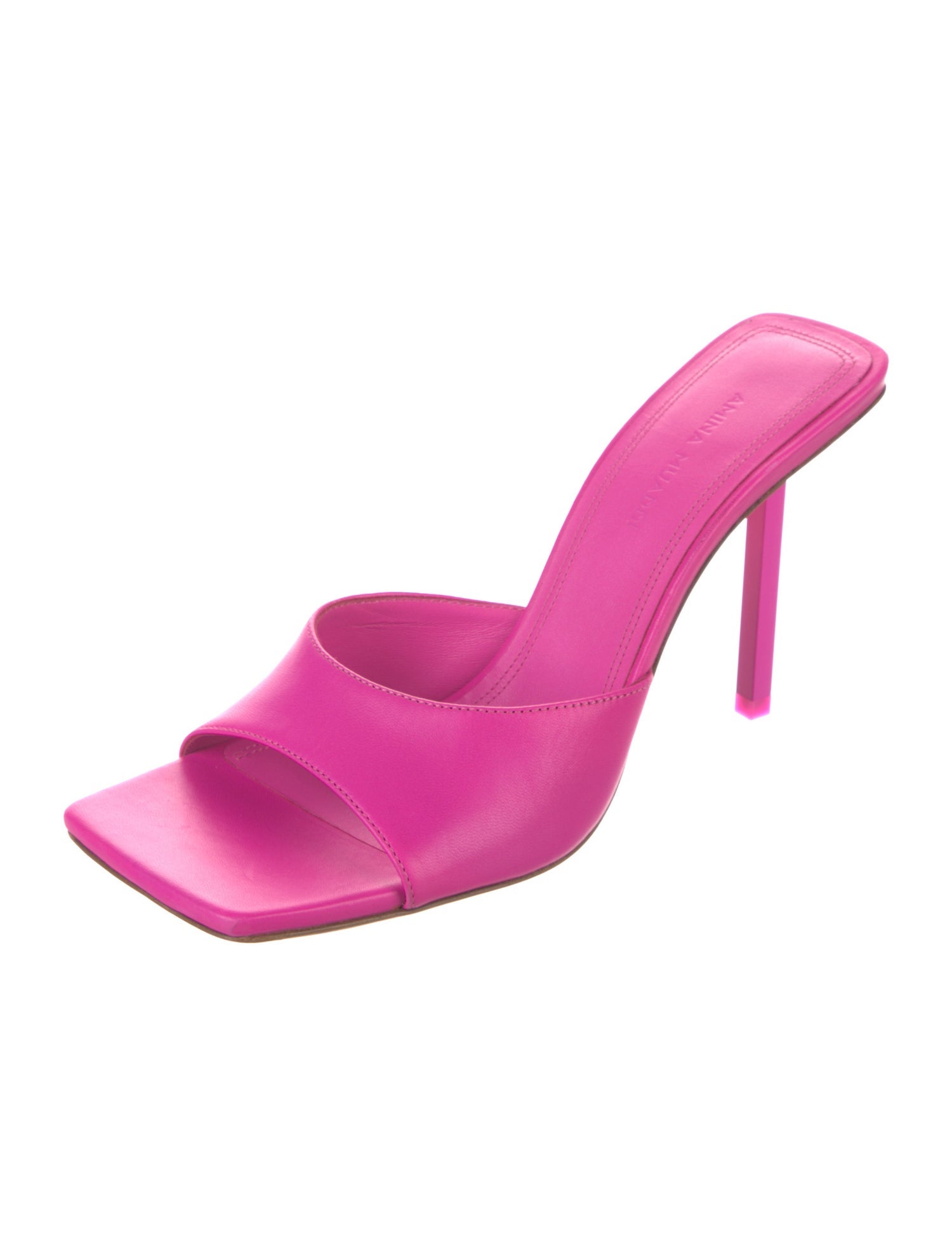 Amina Muaddi Laura Leather Slides