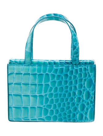 Amina Muaddi Patent Leather Top Handle Bag