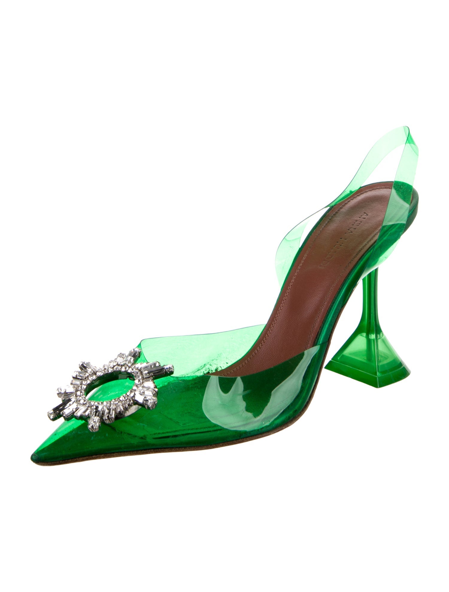 Amina Muaddi Begum Glass 95MM PVC Slingback Pumps