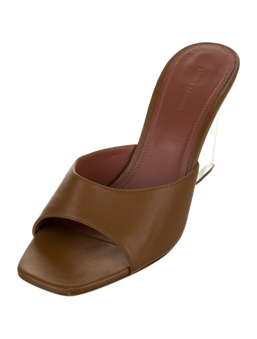 Amina Muaddi Leather Slides
