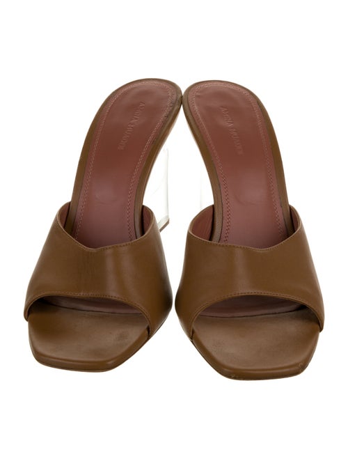 Amina Muaddi Leather Slides