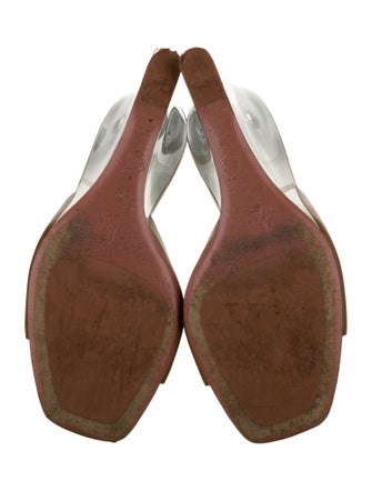 Amina Muaddi Leather Slides