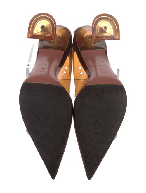 Amina Muaddi PVC Leather Trim Embellishment Pumps