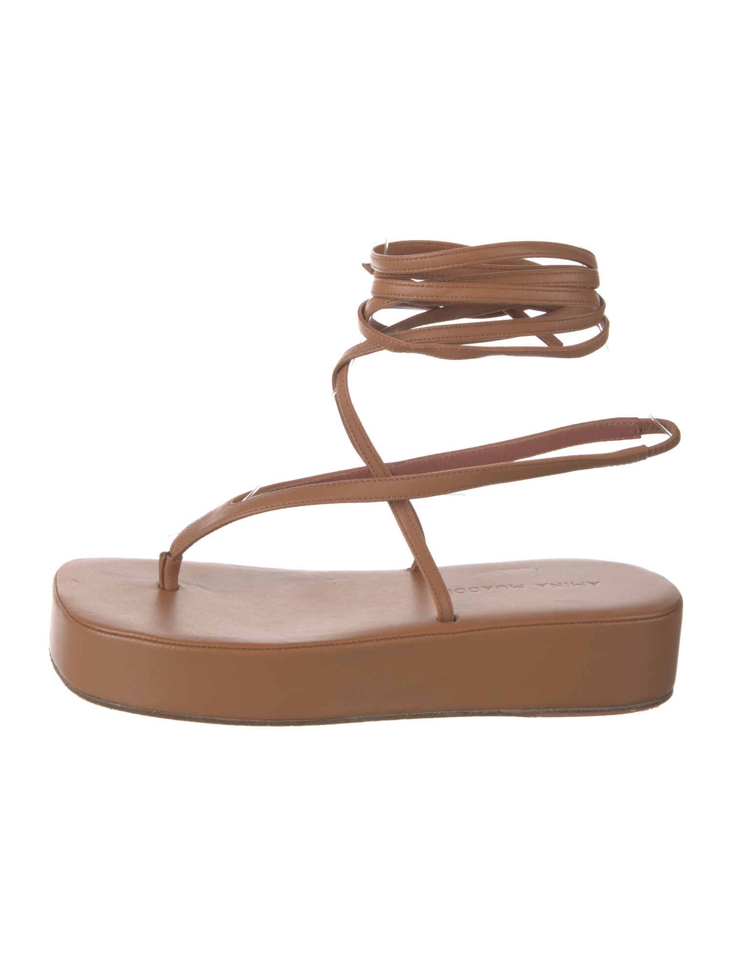 Amina Muaddi Leather Sandals