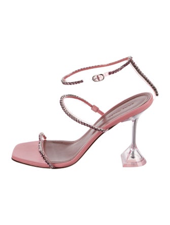 Amina Muaddi Gilda Leather Slingback Sandals