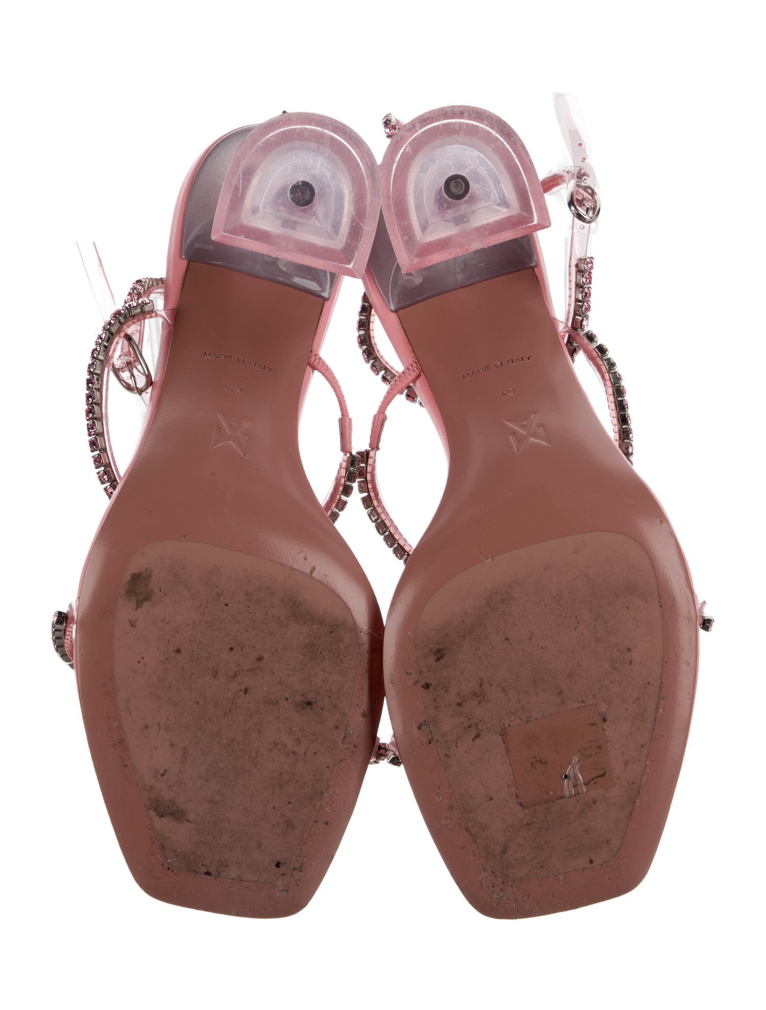 Amina Muaddi Gilda Leather Slingback Sandals