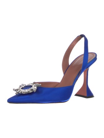 Amina Muaddi Begum Satin Slingback Pumps