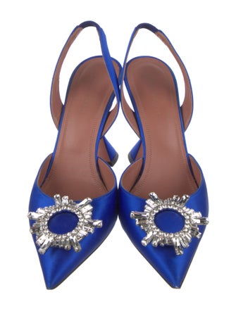 Amina Muaddi Begum Satin Slingback Pumps