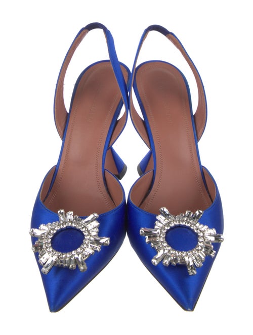 Amina Muaddi Begum Satin Slingback Pumps