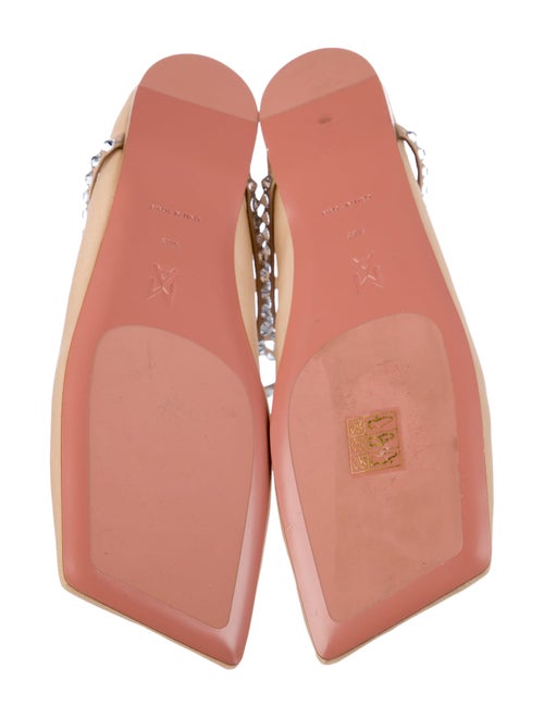 Amina Muaddi Mesh Crystal Embellishments Ballet Flats