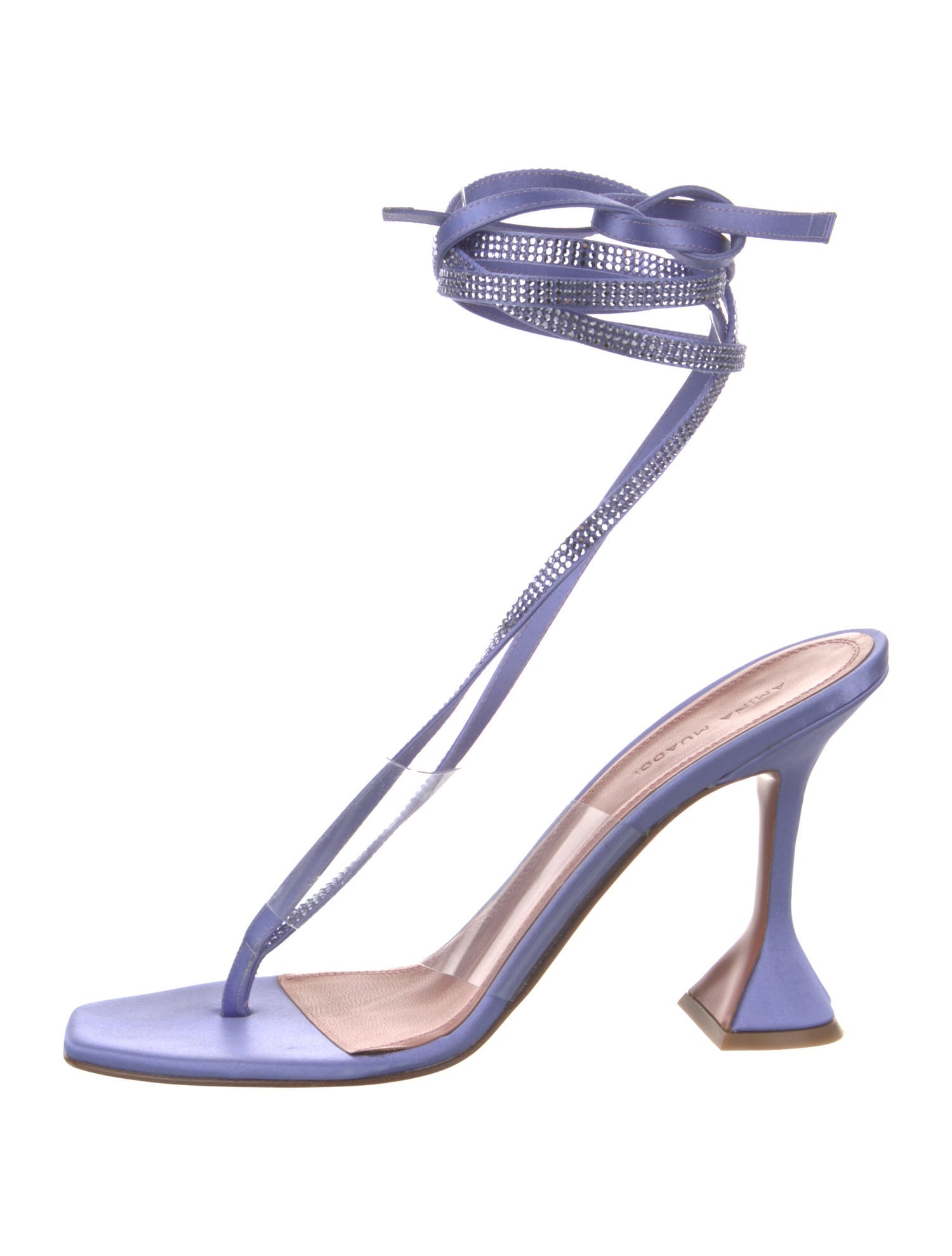 Amina Muaddi Zula Satin Sandals