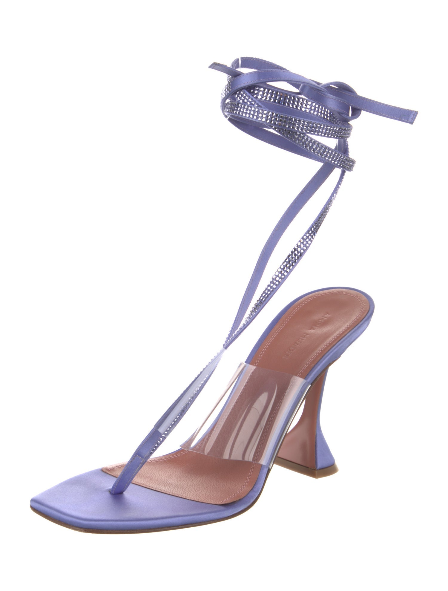 Amina Muaddi Zula Satin Sandals