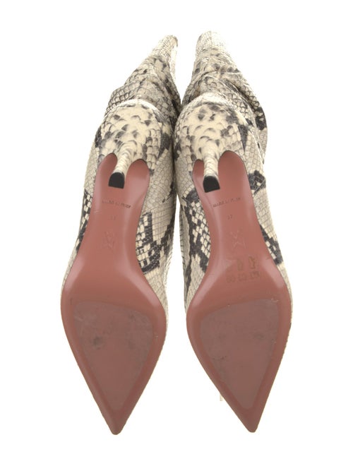 Amina Muaddi Leather Animal Print Boots