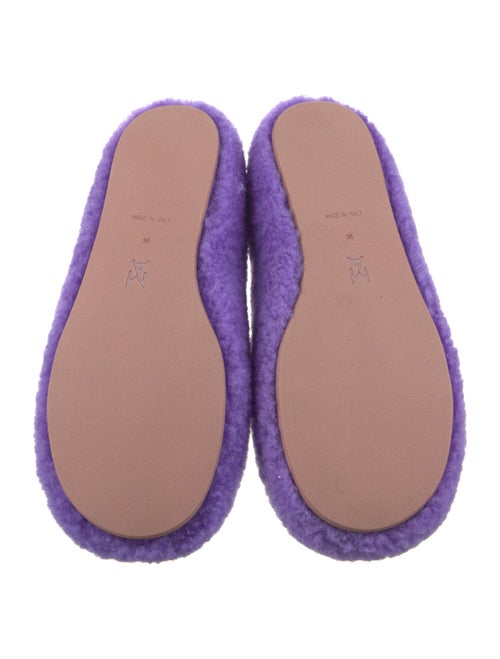 Amina Muaddi Rumi Shearling Flats