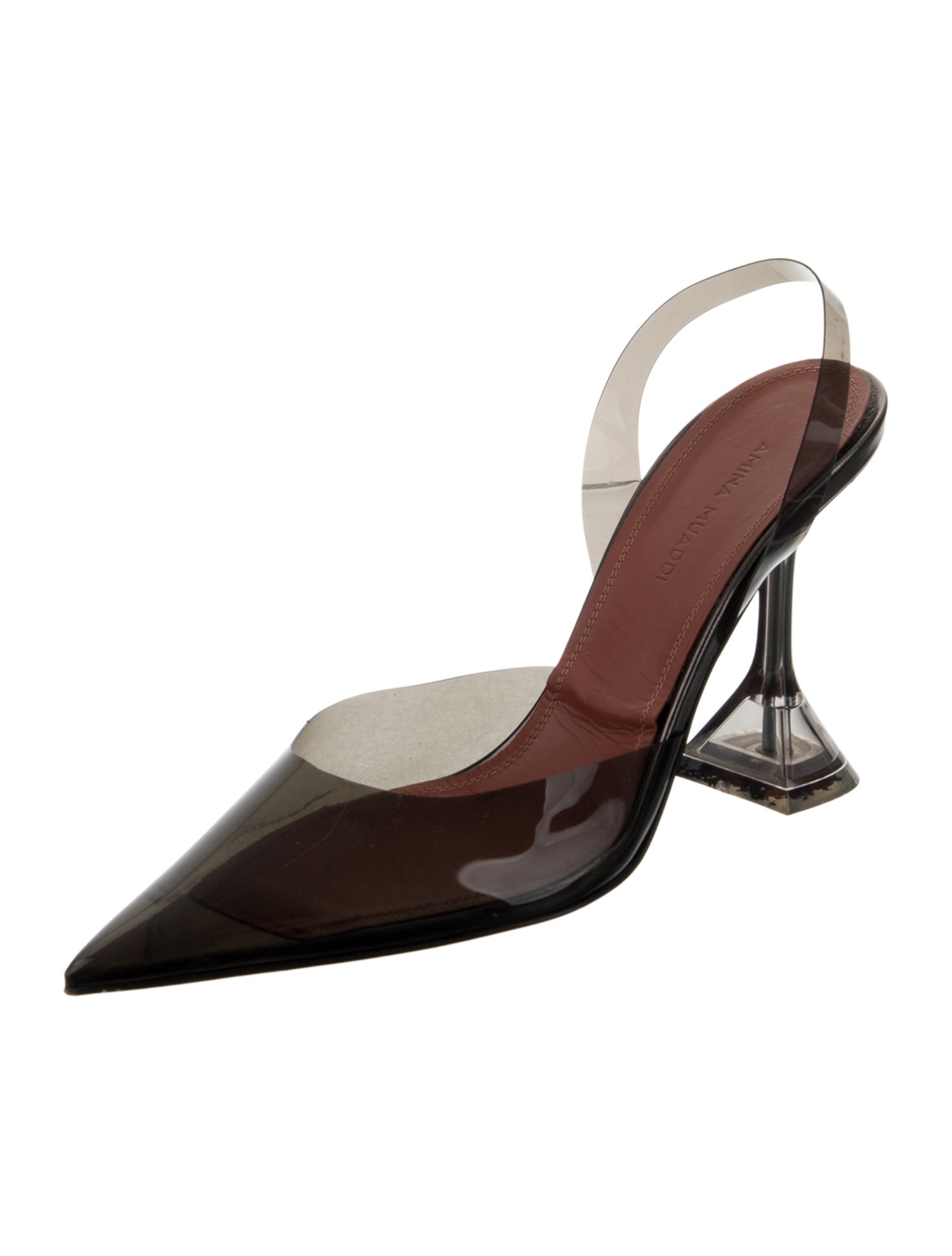Amina Muaddi Holli PVC Slingback Pumps